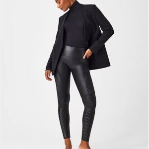 Spanx Faux Leather Moto Leggings